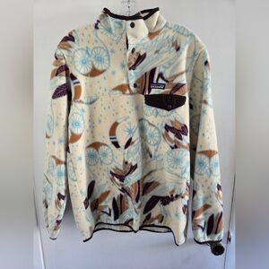 RARE Patagonia Synchilla Snap T Fleece Harvest Moon Owl Print, Women’s Large